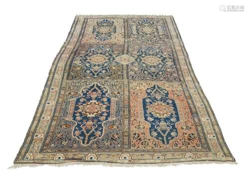 A Turkish long rug, early 20th century, six tile medallions ...