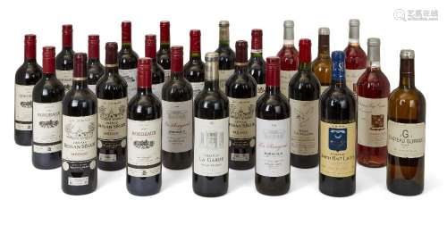 A mixed selection of wines from the Bordeaux region, France,...