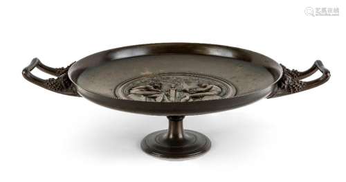 A French bronze tazza, cast by Barbedienne, after Ferdinand ...