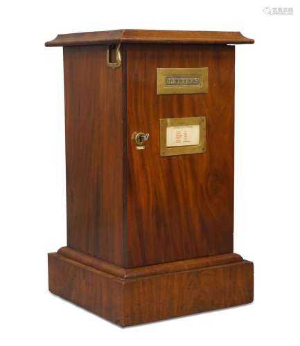 A large Victorian mahogany letter box, late 19th century, wi...