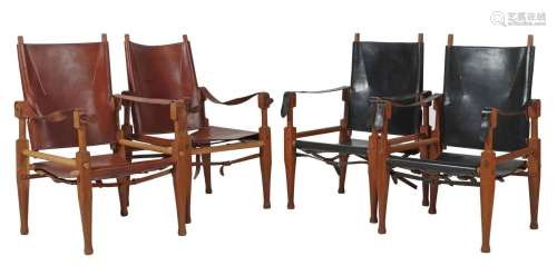 Nach Kaare Klint 4 Safari Chairs zur Restaurierung, Entwurf:...