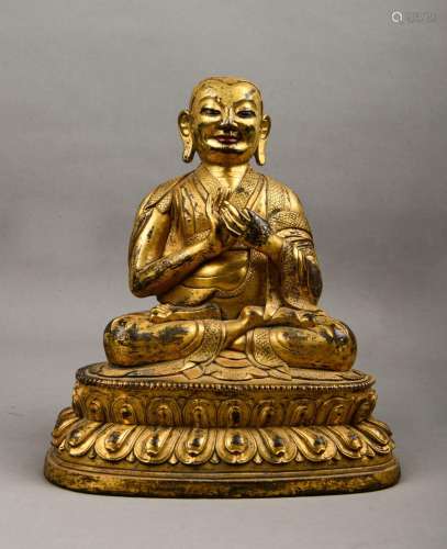 Qing Dynasty Gilt Bronze Master