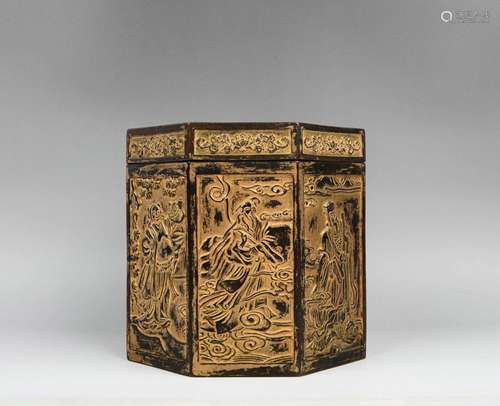 Gilt Bronze Eight Immortals Character Story Box