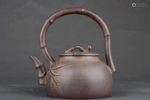 Chen Yin Qian Bamboo Rhyme Lifting Beam Zisha Teapot