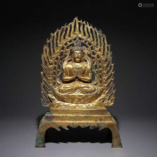 Gilt bronze Buddha statue