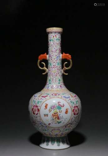 "Qianlong Year of the Qing Dynasty" hand-painted p...