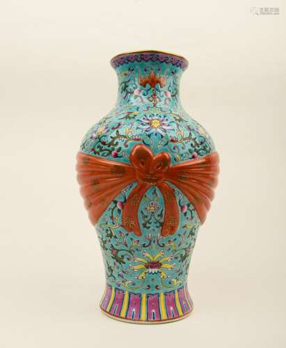 Turquoise Green Flower Pattern Appreciation Bottle