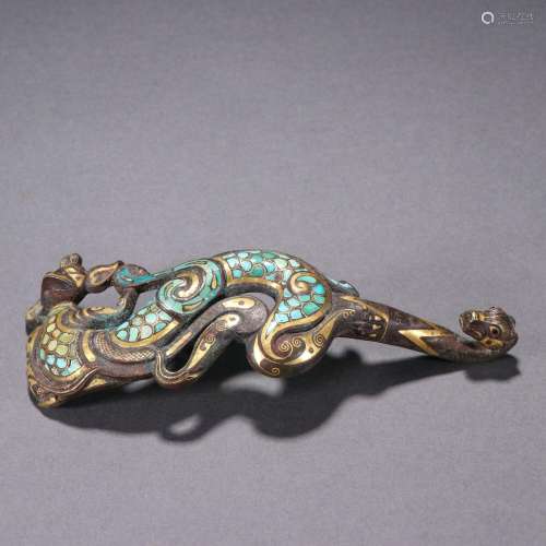Copper wrong gold and silver divine bird dragon hook