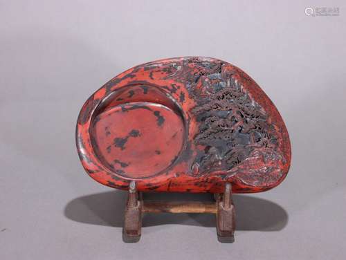 Xia Tonghe style cinnabar inkstone