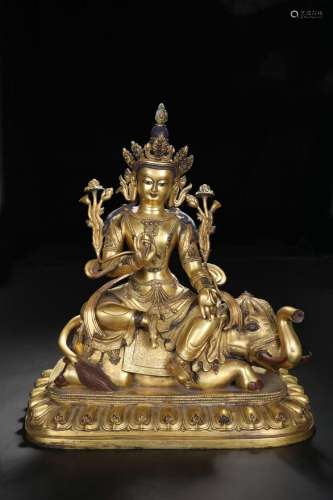 Gilt Bronze Puxian Bodhisattva