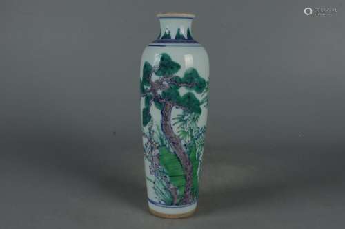 Doucai Flower Pine, Bamboo and Plum Vase