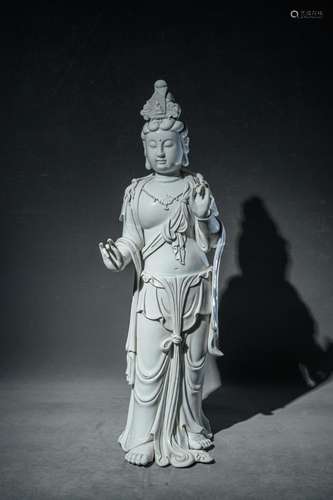 Dehua White Porcelain Station Phase Guanyin