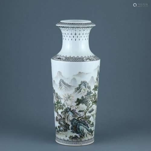 Zou Guojun pastel landscape pattern tube bottle