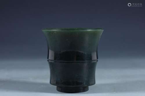 Old Tibetan Hetian Jasper Bamboo Cup