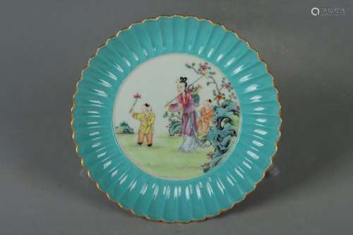 Green field pastel window character figure Kuikou plate