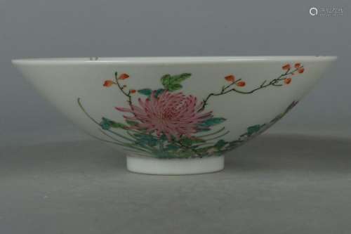 Pastel Over-the-Wall Flower and Bird Hat Bowl