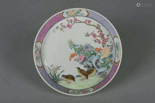 Pastel flower and bird living and working pattern plate