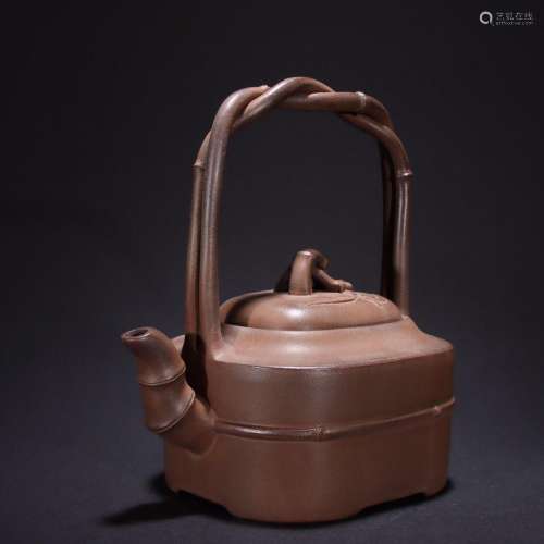 Purple Sand Bamboo Teapot