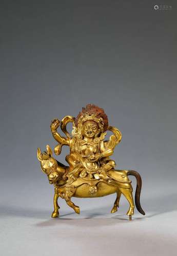 Gilt bronze auspicious goddess