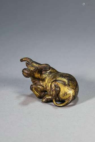 Gilt Bronze Bull Paperweight