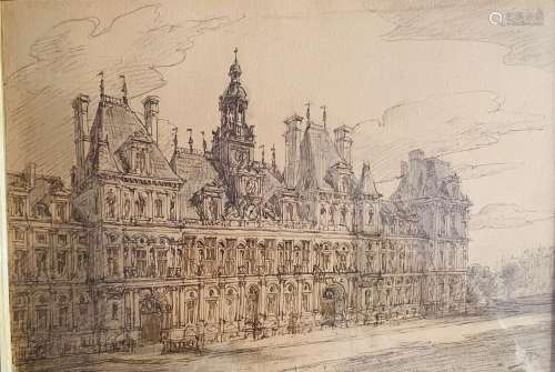 Édouard-Jacques DUFEU (1836-1900)<br />
L'hôtel de ville de ...