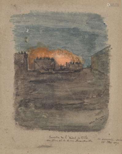 Adine BOURDON (XIXème siècle)<br />
Paris, l'incendie de l'H...