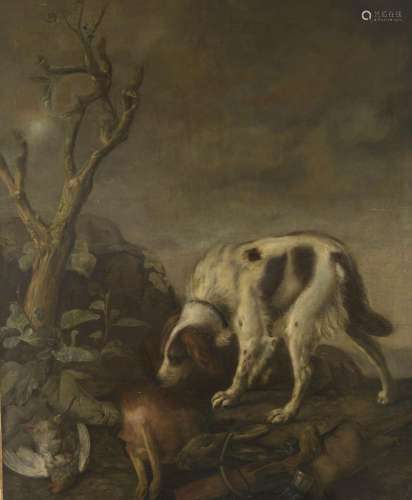 ELIAS VONCK (1605-1652)<br />
Chien reniflant un lièvre avec...