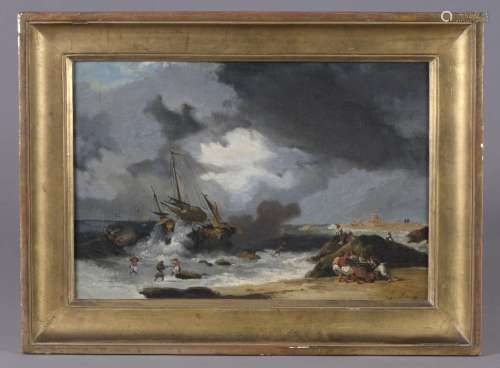 Eugène ISABEY (1804-1886)<br />
L'attaque de la côte<br />
H...