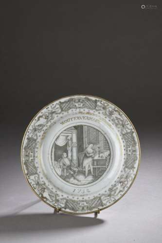 Chine (Compagnie des Indes)<br />
Assiette en porcelaine à d...