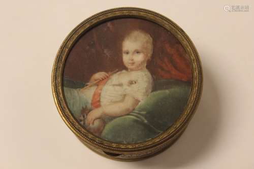 Early Painting Miniature on Bronze Box