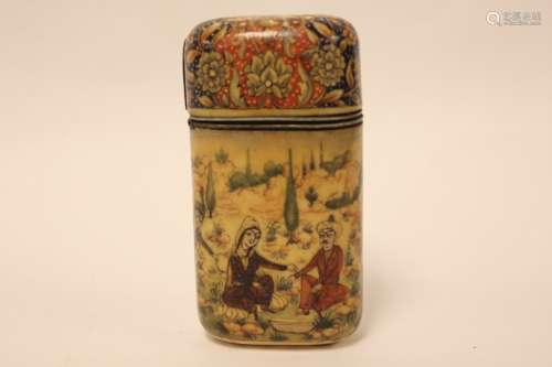Persian Hand Paint Box, Signed