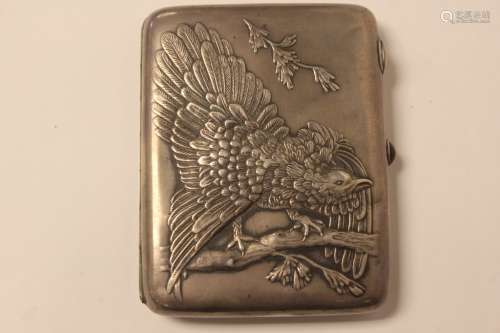 Russian Silver Cigar Box w Eagle