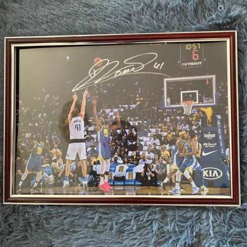 Signed Basketball Player Poster, Dirk Nowitzki