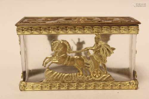 Bronze and Crystal Empire Style Box. 19th.C