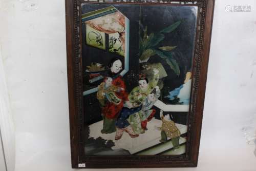 Antique Chinese Reverse Glass Painting