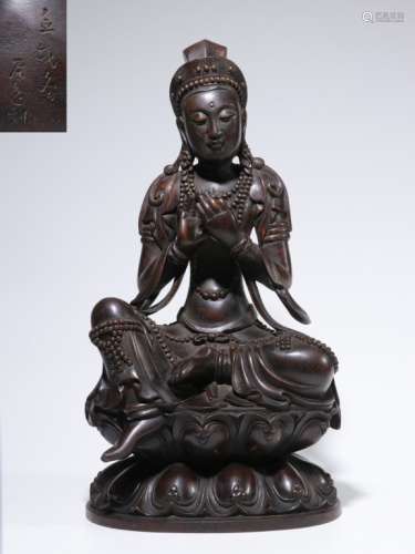 Chinese Wood Carved Guanyin Statue
