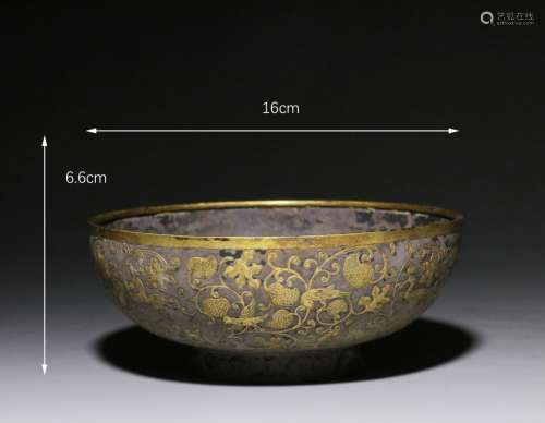 Chinese Gilt Silver Bowl