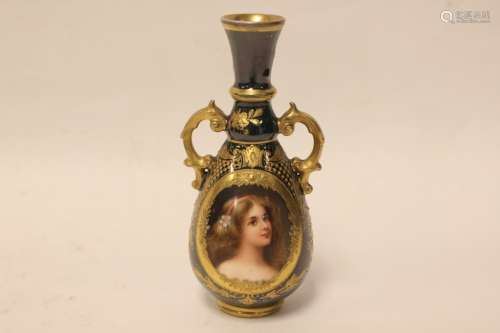 Royal Vienna Hand Paint Miniature Vase