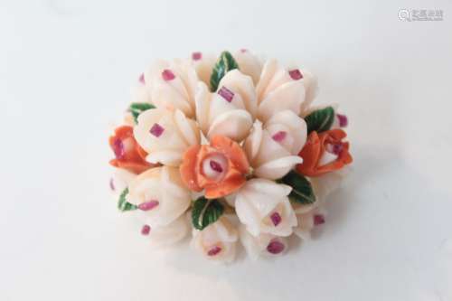 Coral Brooch