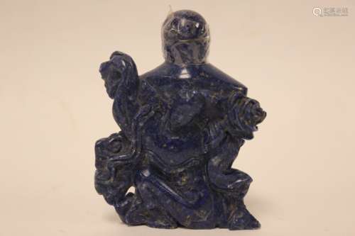 Chinese Lapiz Carved Snuff Bottle