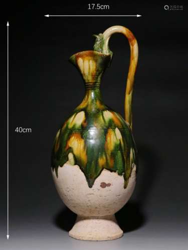 Chinese Sancai Ceramic Ewer