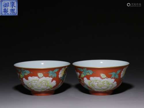 Pair of Chinese Famille Rose Porcelain Bowl,Mark