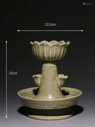 Chinese Glazed Ceramic Oil Lamp