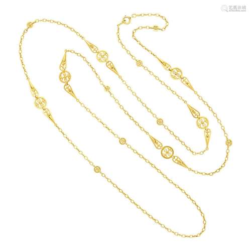 Long Gold Chain Necklace