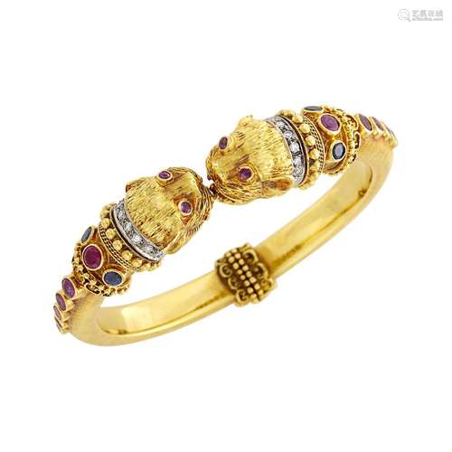 Ilias Lalaounis Two-Color Gold, Gem-Set and Diamond Chimera ...