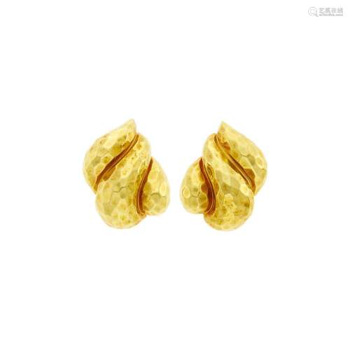 Henry Dunay Pair of Gold Earrings