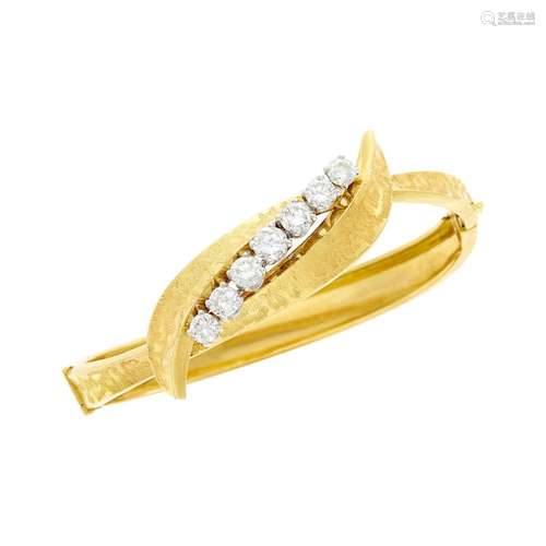 Two-Color Gold and Diamond Bangle Bracelet