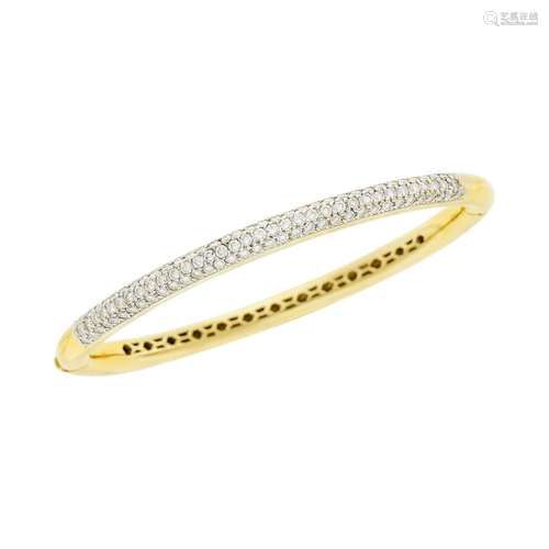 Gold and Diamond Bangle Bracelet