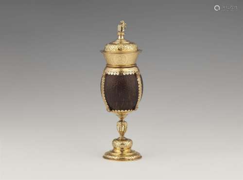 A rare Reutlingen Renaissance silver gilt coconut cup