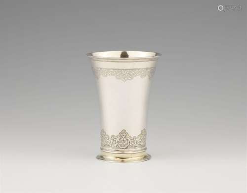 An Augsburg Régence parcel gilt silver beaker